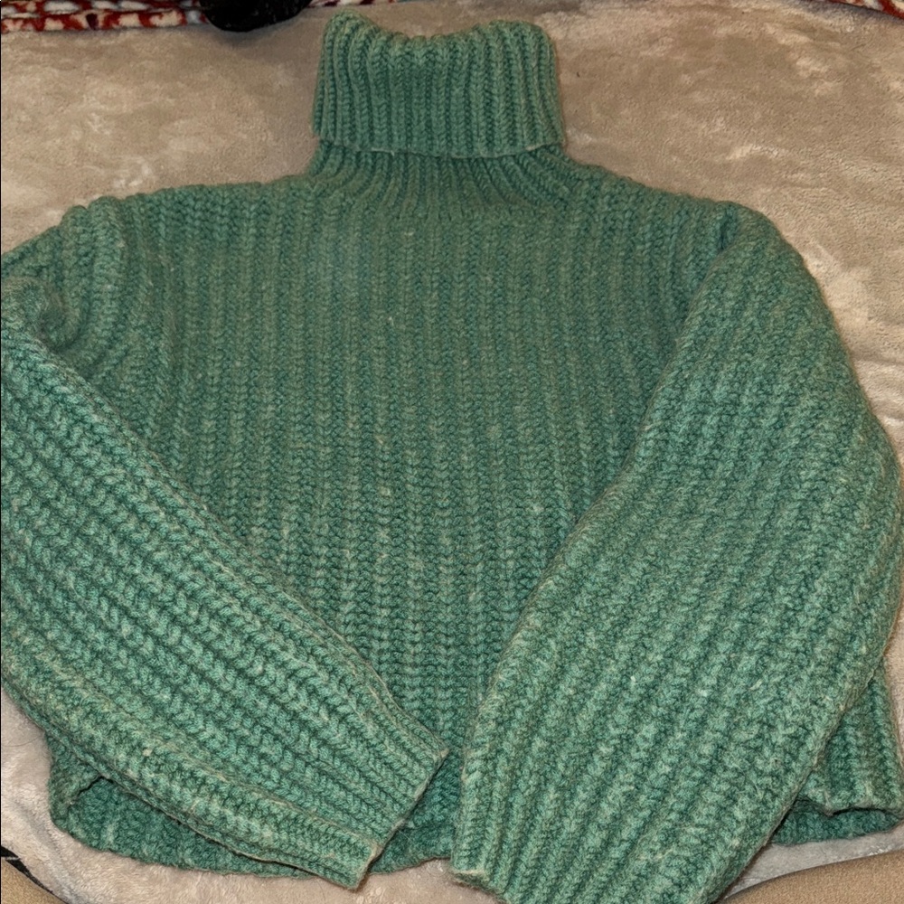 Tory Sport Teal Turtleneck Sweater